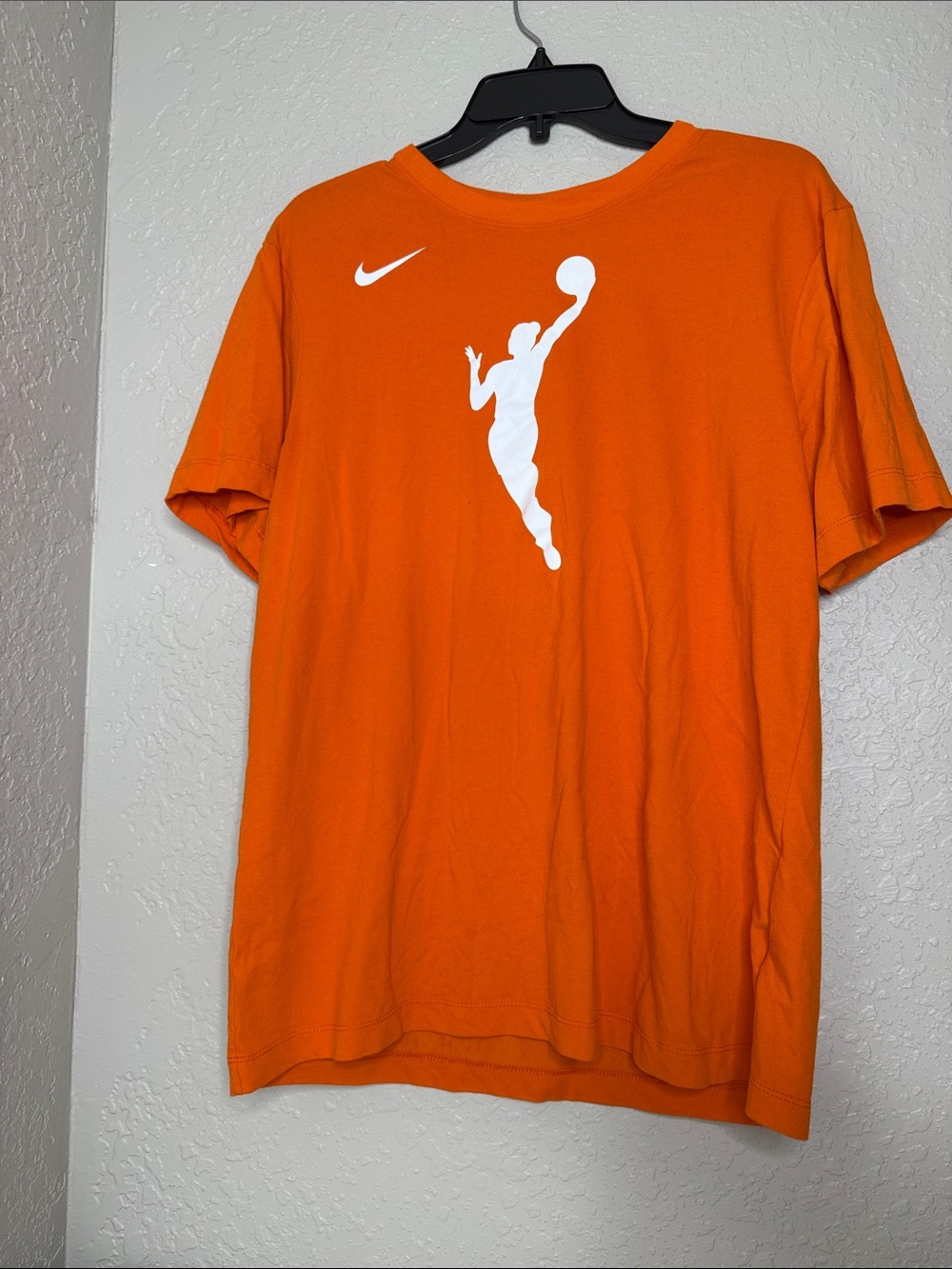 WNBA Nike Orange Tee with White Basketball Silhouette
